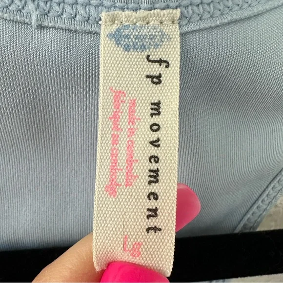 Free People Movement Move Me Yoga Sports Bra Large Blue - Picture 4 of 8